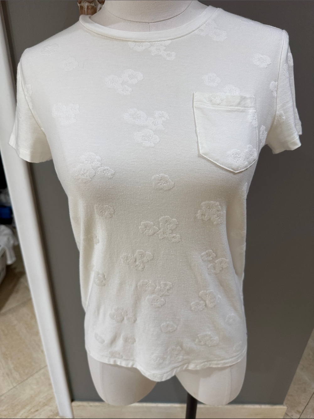 Tommy Hilfiger Cream Short-Sleeve Pocket Tee